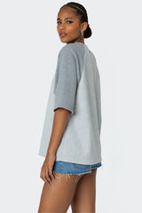 Oversized Raglan Waffle T Shirt