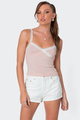 Amilia Lace Trim Tank Top