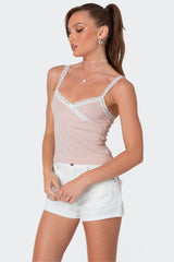 Amilia Lace Trim Tank Top