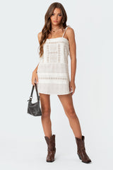 August Cotton Lace Mini Dress