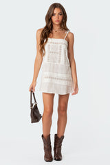 August Cotton Lace Mini Dress