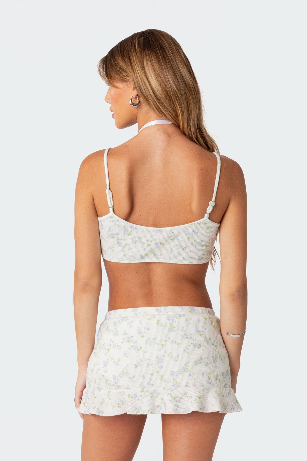 Daydream Printed Waffle Bra Top