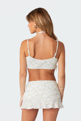 Daydream Printed Waffle Bra Top