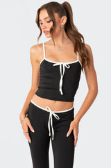 Leighton Contrast Tie Tank Top