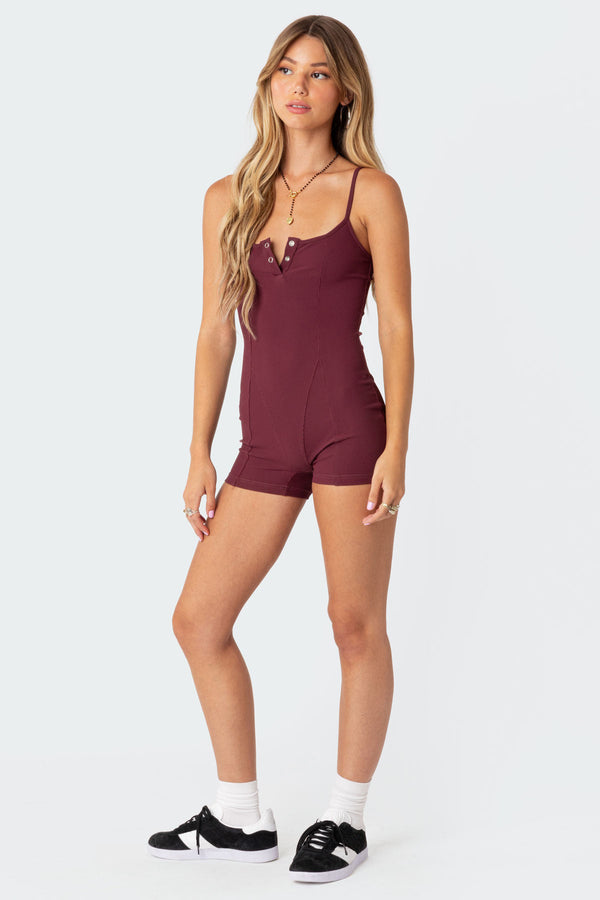 Henley Ribbed Romper