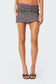 Lele Leopard Print Ribbed Mini Skirt