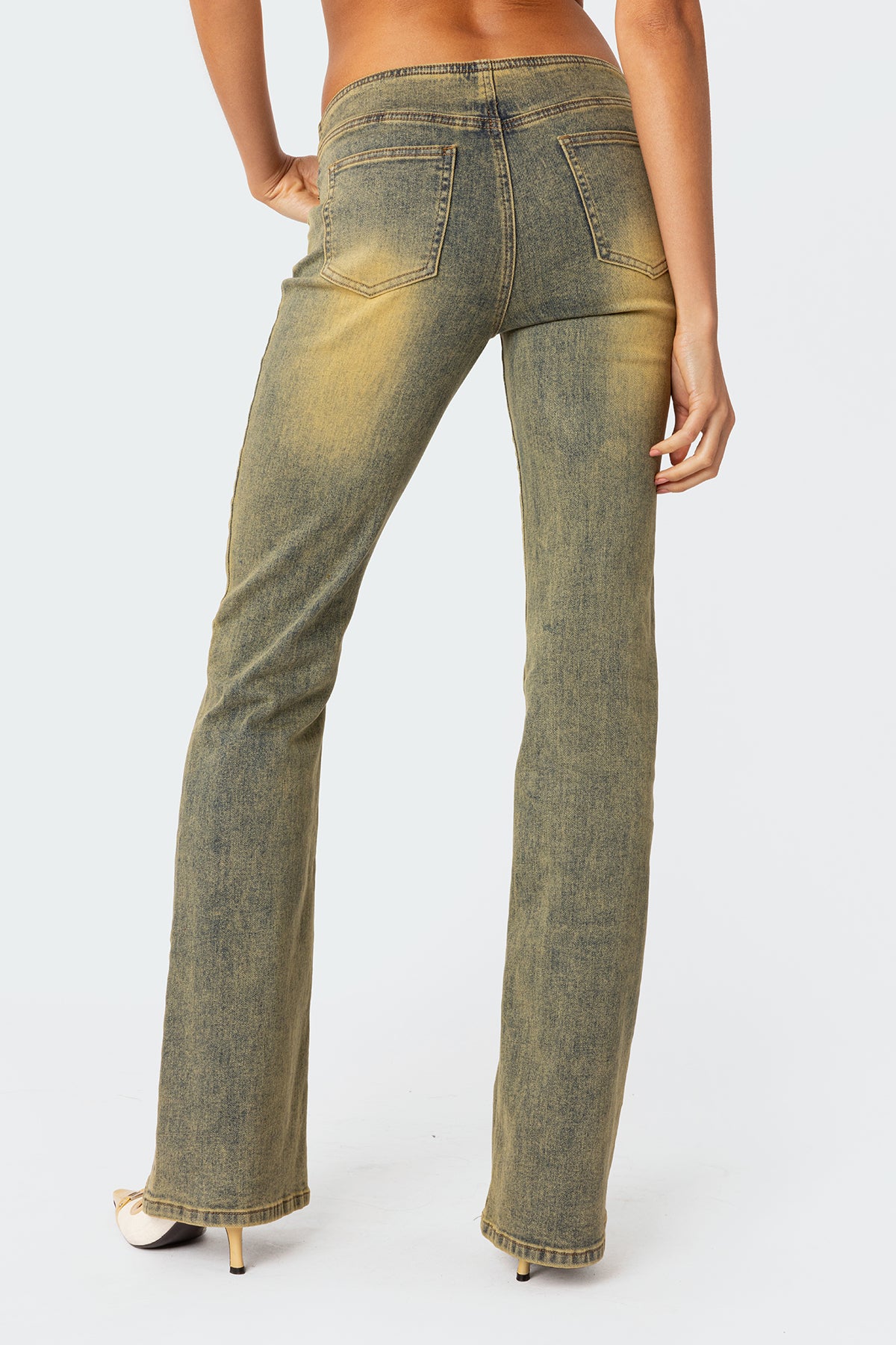 Maris Low Rise Washed Flared Jeans