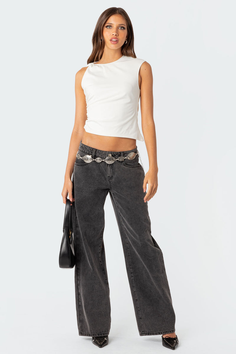 Raelynn Washed Low Rise Jeans