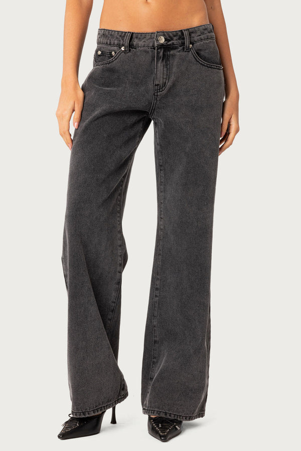 Raelynn Washed Low Rise Baggy Jeans