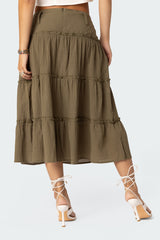 Melinda Tiered Midi Skirt