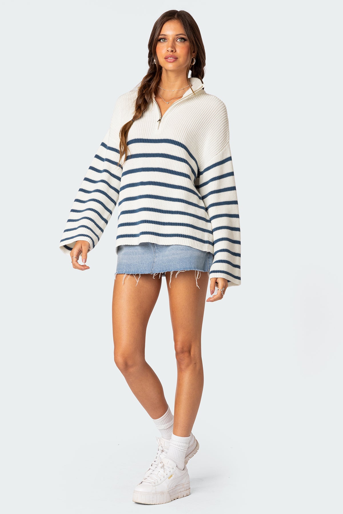 Oversized Quarter Zip Sweater