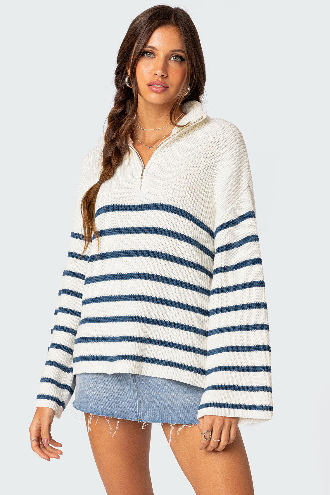 Oversized Quarter Zip Sweater – edikted