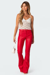 Luna Faux Leather Flare Jeans