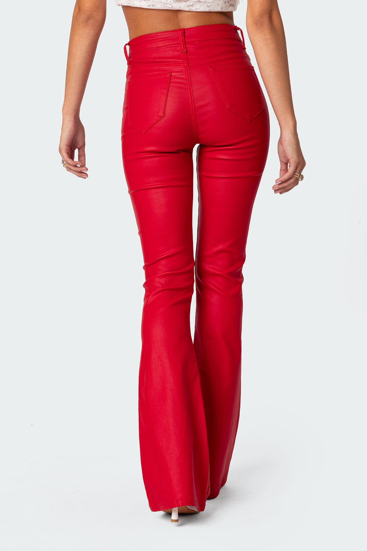 Luna Faux Leather Flare Jeans