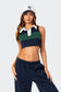 Country Club Collared Crop Top