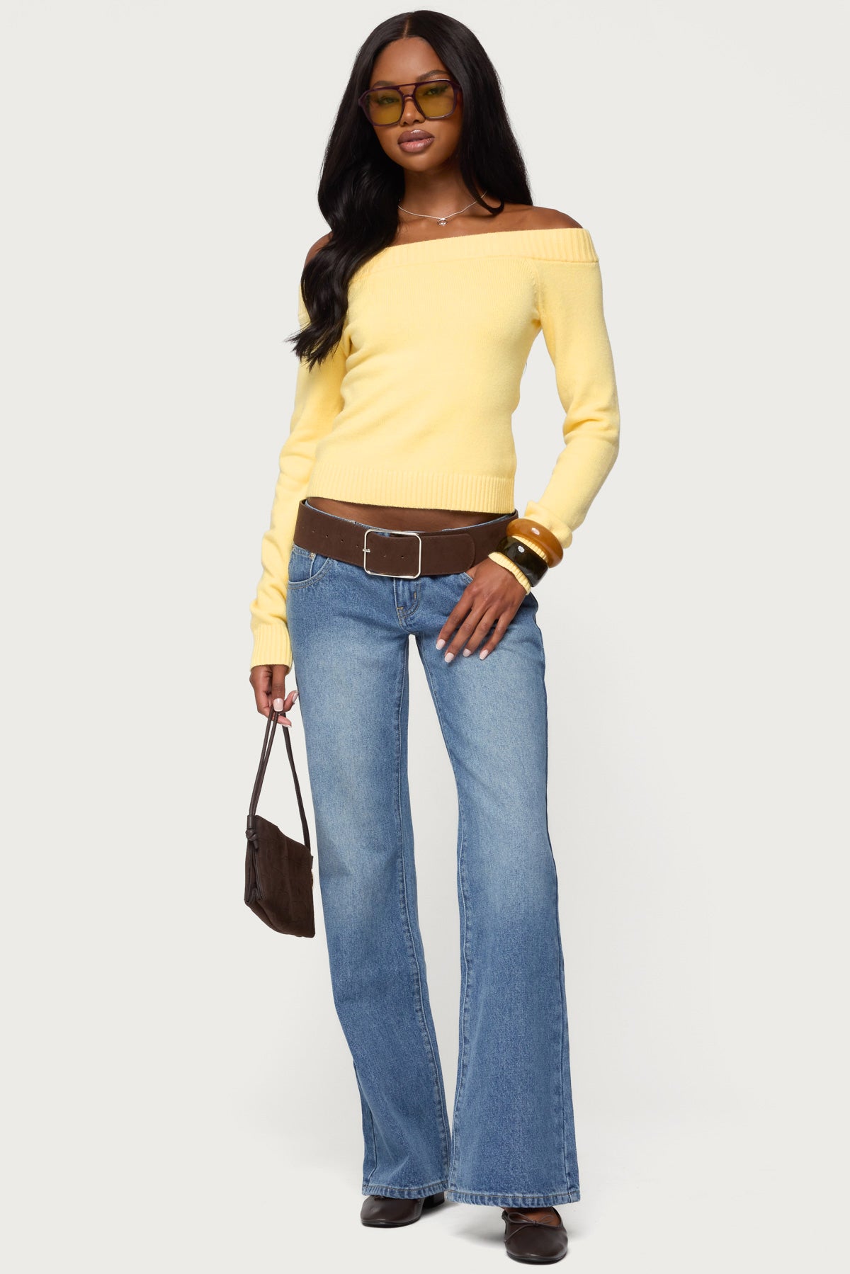 Elona Off Shoulder Knit Top – edikted
