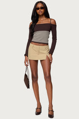 Darya Striped Off Shoulder Knit Top