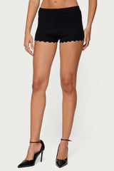Maizy Scalloped Knit Micro Shorts