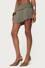 Janah Asymmetric Fold Over Mini Skort