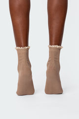 Frilled Pointelle Socks