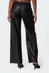 Faux Leather Straight Leg Pants