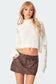 Distressed Turtle Neck Cropped Sweater