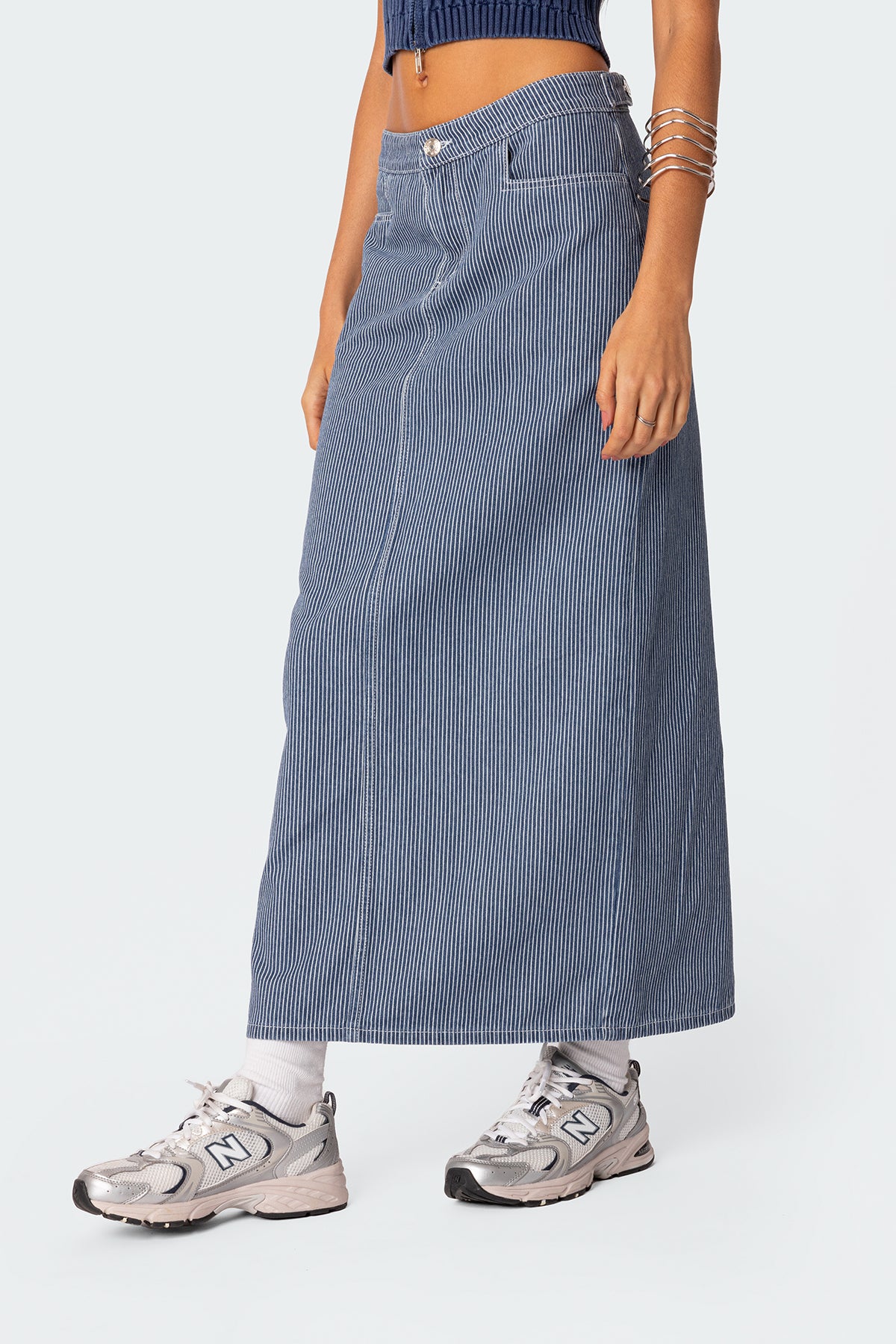 Railroad Denim Maxi Skirt