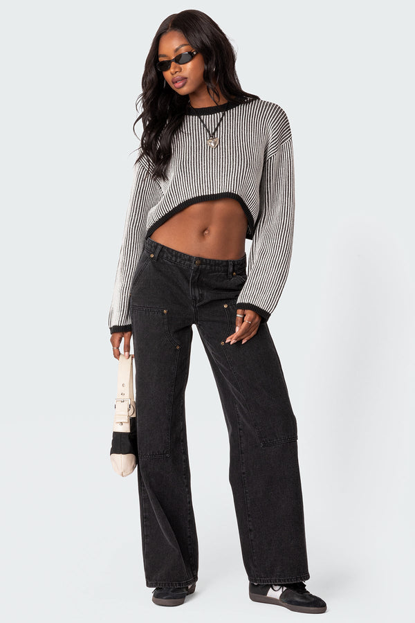 Gwenyth Textured Cropped Sweater