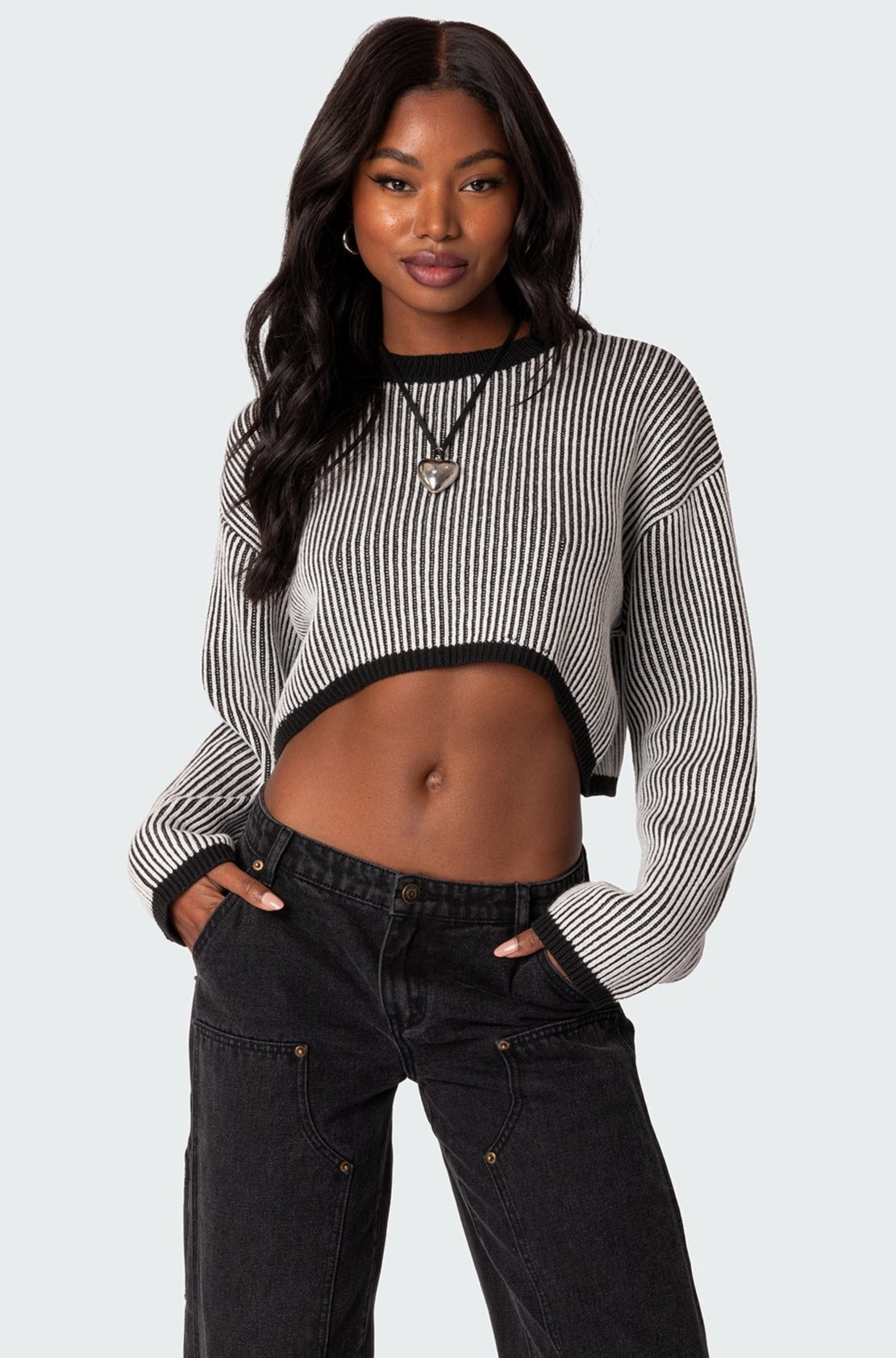 Gwenyth Textured Cropped Sweater