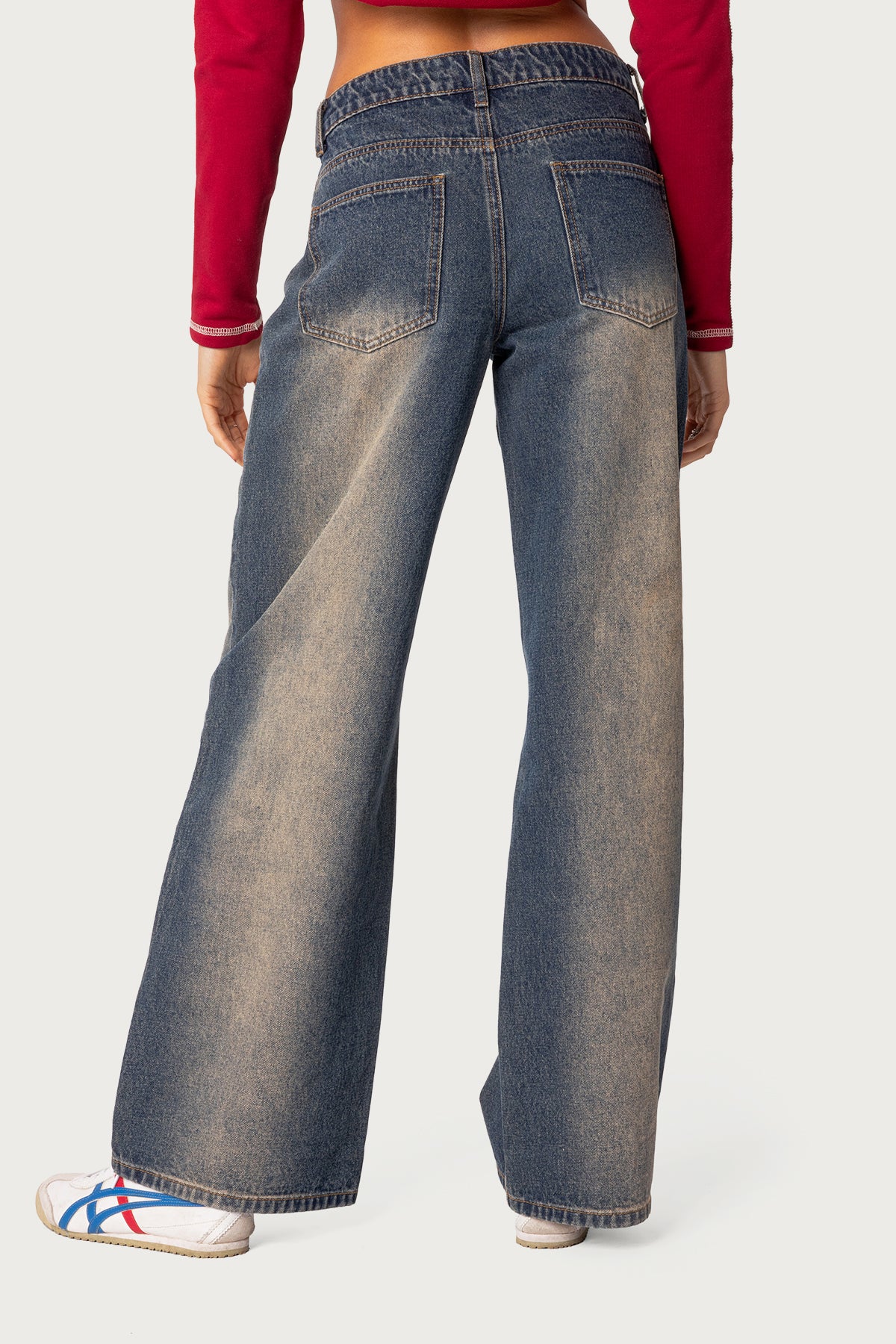 Raelynn Washed Low Rise Baggy Jeans