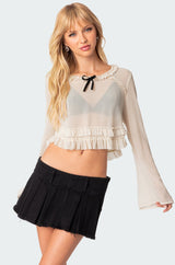 Grace Sheer Ruffle Chiffon Top