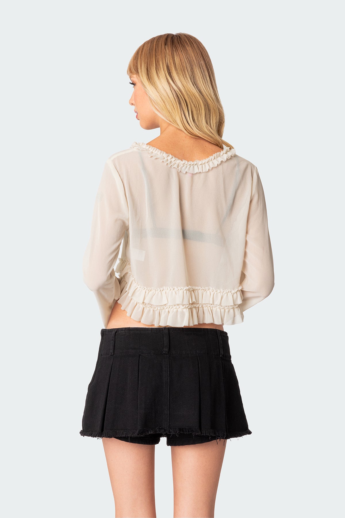 Grace Sheer Ruffle Chiffon Top