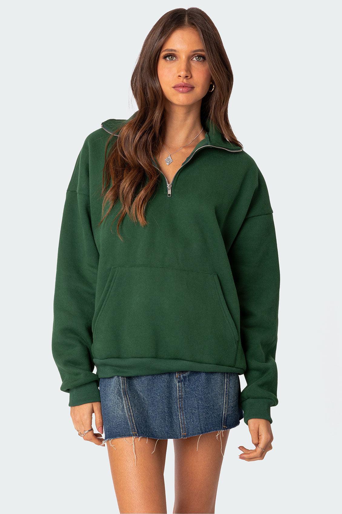 Oversized Quarter Zip Sweatshirt