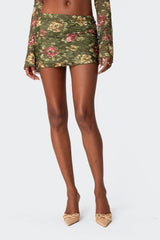 Orchard Printed Lace Mini Skirt