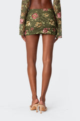 Orchard Printed Lace Mini Skirt