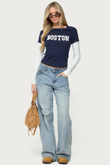 Boston Layered Long Sleeve T Shirt