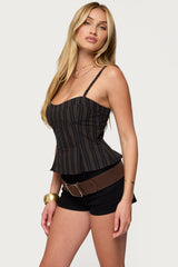 Kiya Striped Peplum Top