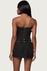 Maeve Pinstripe Strapless Corset