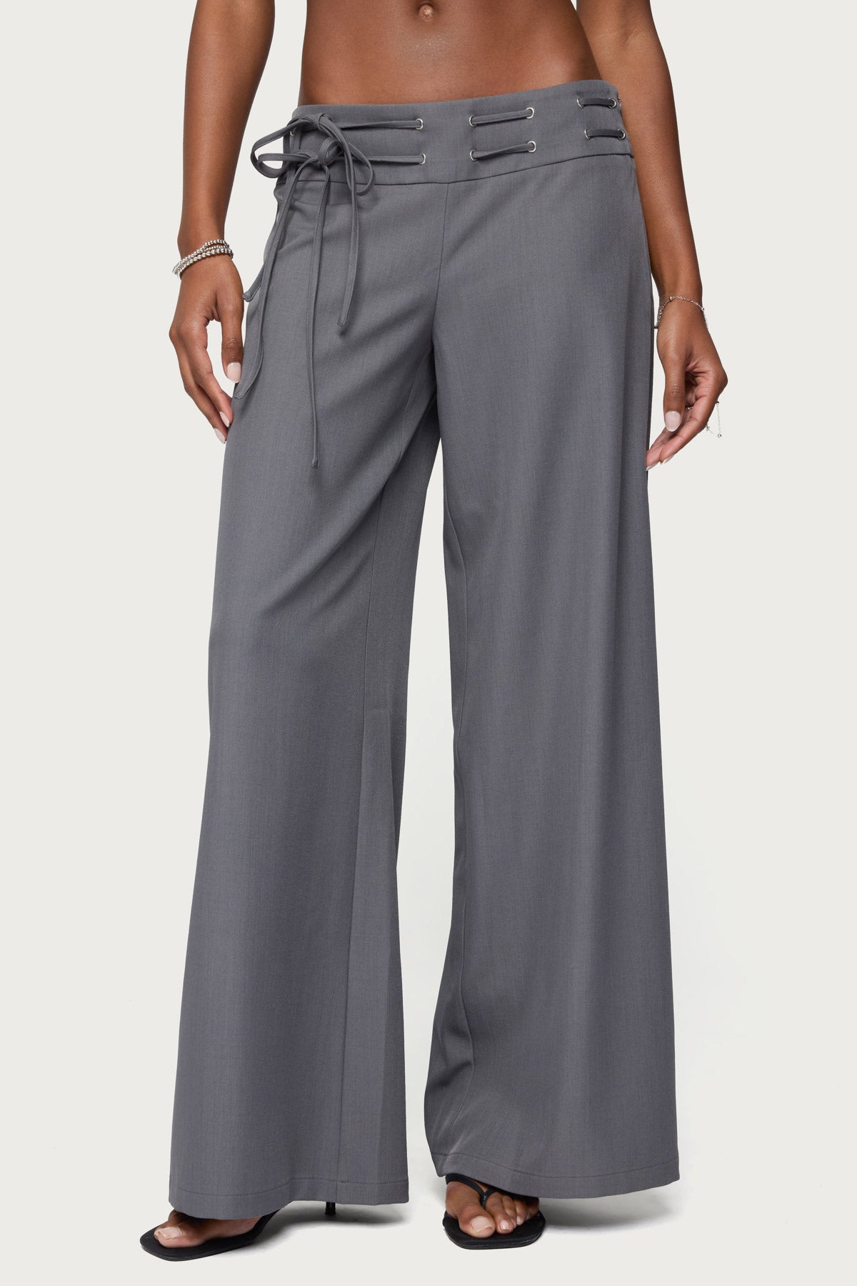 Willard Baggy Lace Up Belt Pants – edikted