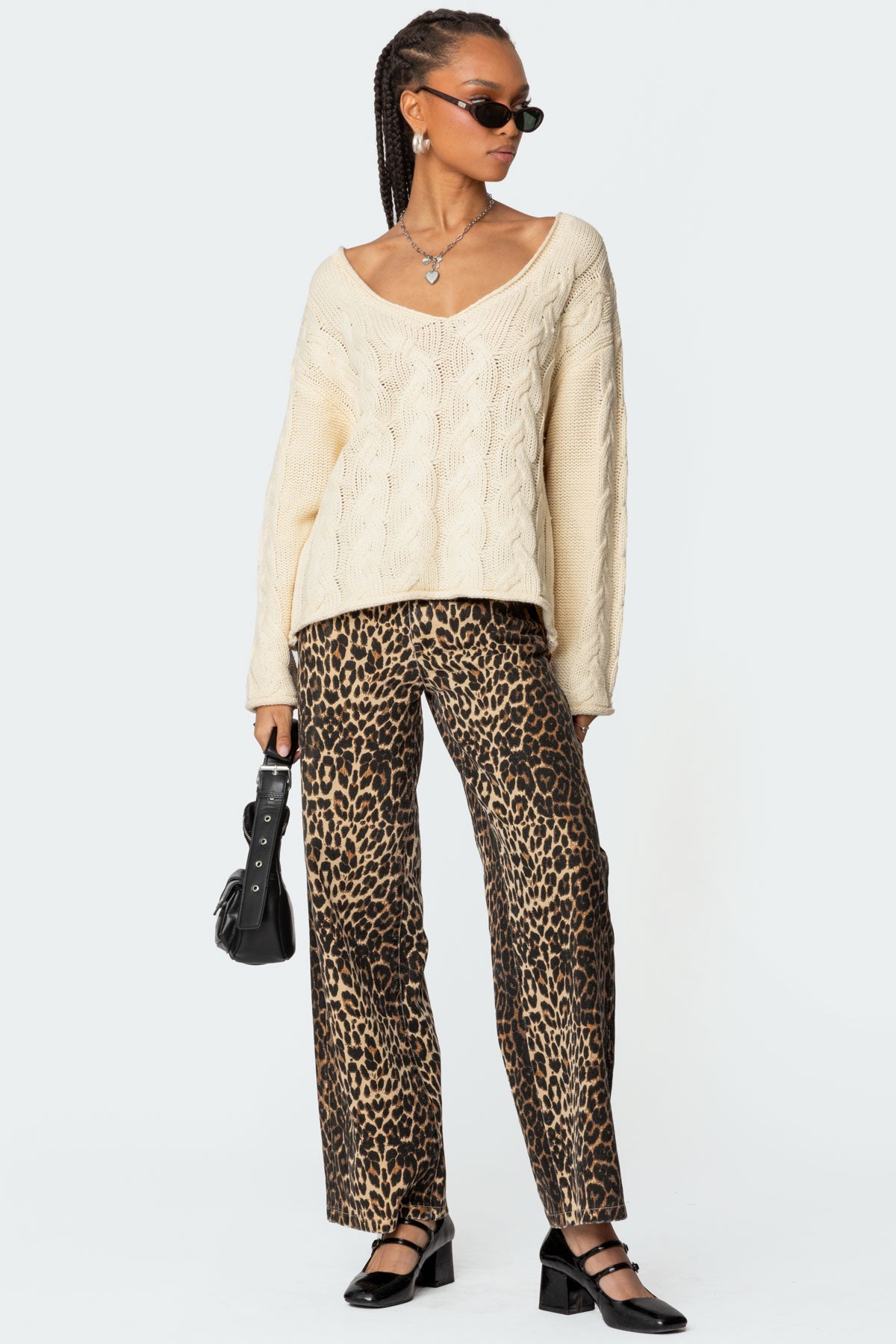 Inga Oversized Cable Knit Sweater