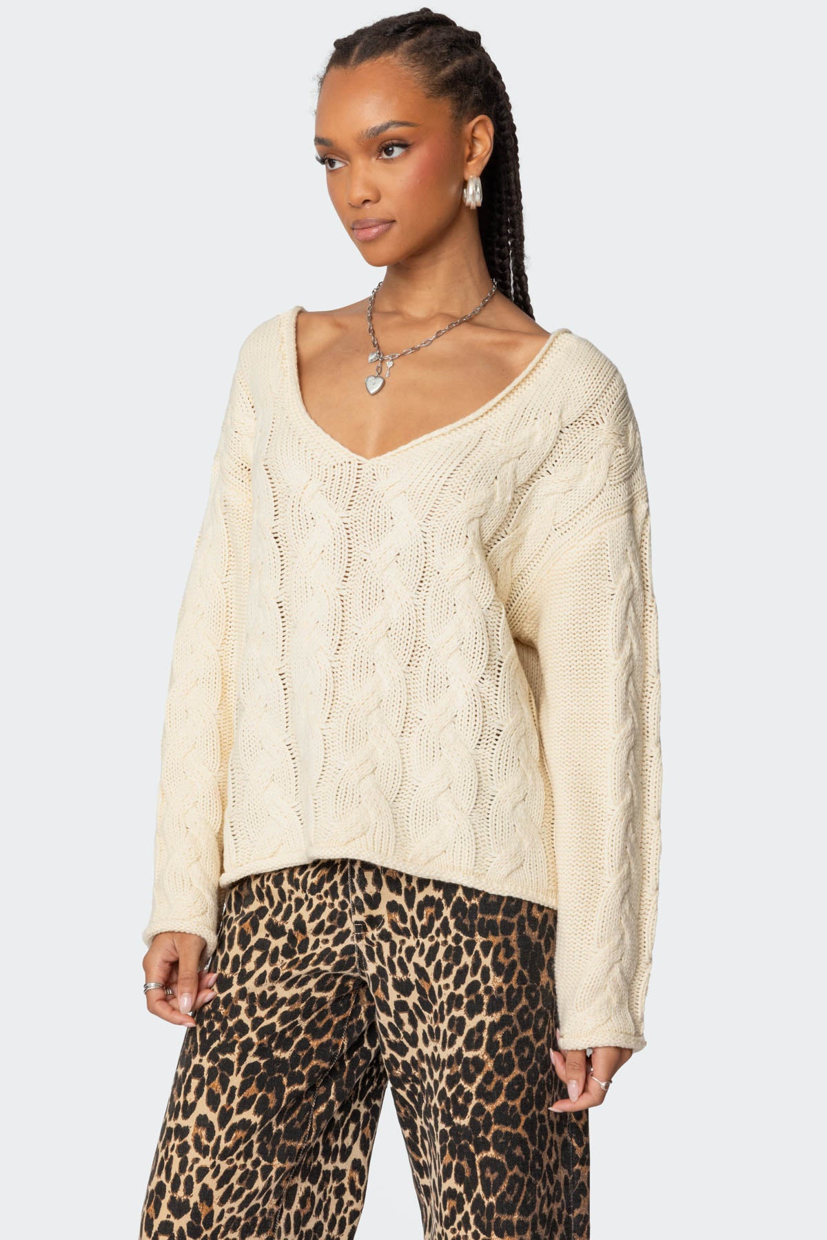 Inga Oversized Cable Knit Sweater