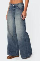 Skater Girl Washed Low Rise Jeans