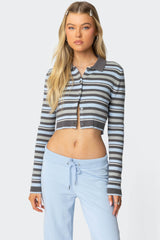 Giulia Stripey Ribbed Knit Top