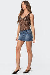 Laur Leopard Printed Cupped Top