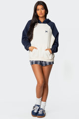 Raglan Bow Oversized Hoodie