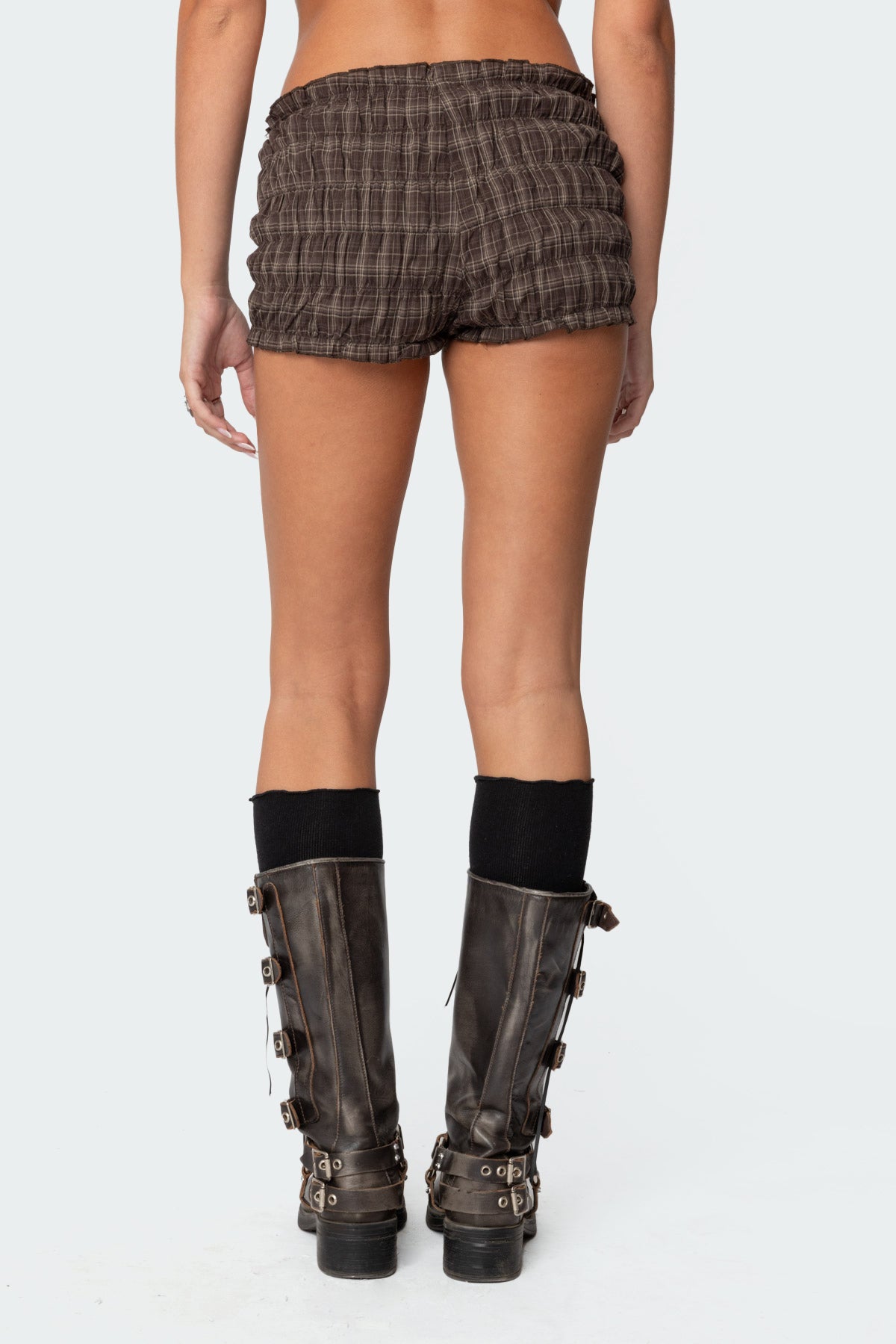 Plaid Scrunch Shorts