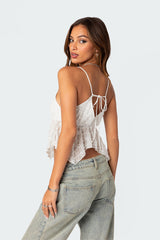 Flutter Frilled Tie Back Top