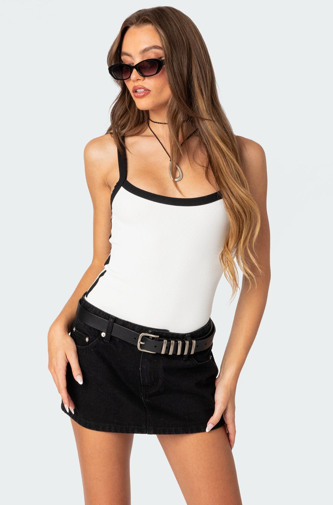 Contrast Ribbed Bodysuit