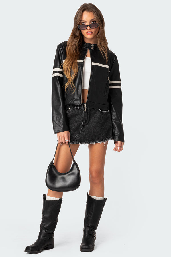 Rockstar Oversized Faux Leather Jacket