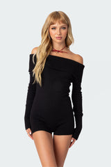 Pandorah Off Shoulder Knitted Romper